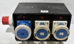 Portable power distribution box - 3x 63A sockets - W 520 x D 320 x H 240mm