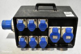 Portable power distribution box - 6x 16A sockets and 2x 32A sockets - W 520 x D 300 x H 290mm