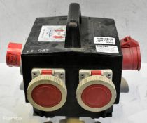 Portable 415V power distribution box - 2x 16A sockets & 1x 32A socket - W 360 x D 320 x H 260mm