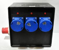 Portable power distribution box - 3x 63A sockets - W 500 x D 360 x H 410mm