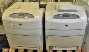 2x HP Colour LaserJet 5550dn Q3715A A3 colour printers - DAMAGED TOP CASING