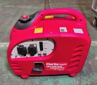 Clarke Power IG2200A 2.2kVA inverter petrol generator 200W air cooled 4 stroke engine