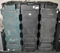 3x Hardigg transport and storage cases - L 1450 x W 480 x H 950mm - DAMAGED AND / OR MISSING CLASPS
