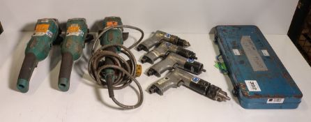 8 pieces to include Makita angle grinders, heavy duty pistol drills & Elpress T2600 ratchet crimper