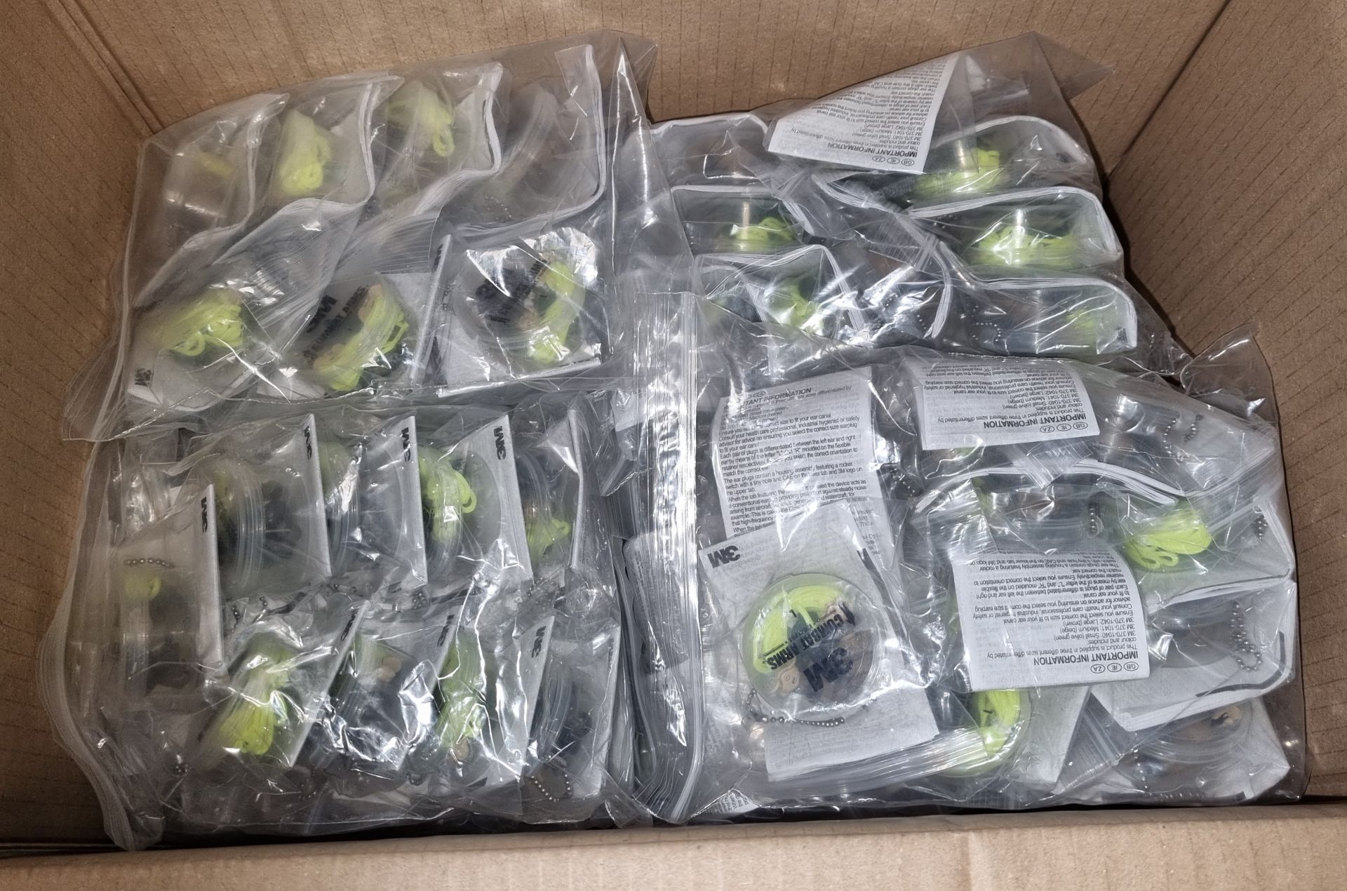 125x 3M E.A.R Ultrafit Series Yellow Reusable Corded Ear Plugs - Image 3 of 4