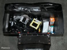 Le Blond custom flight case with audio/visual spares - Logitech, Korg & more - see desc.