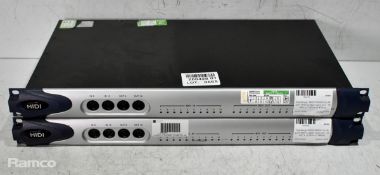 2x Digidesign MIDI MH041 multi-port MIDI system rack units - W 480 x D 260 x H 40mm