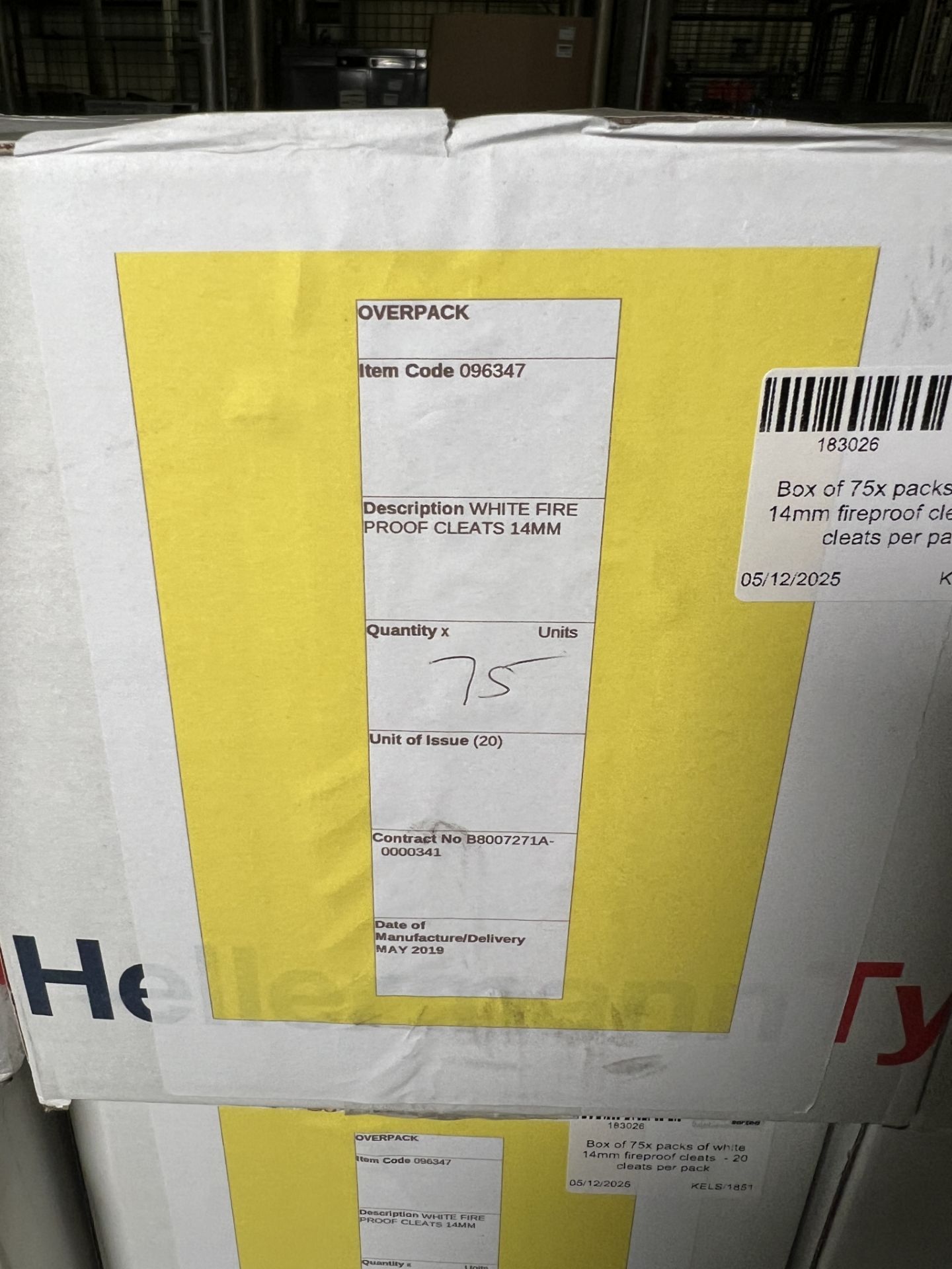 91x Boxes of 75x packs of white 14mm fireproof cleats - 20 cleats per ...