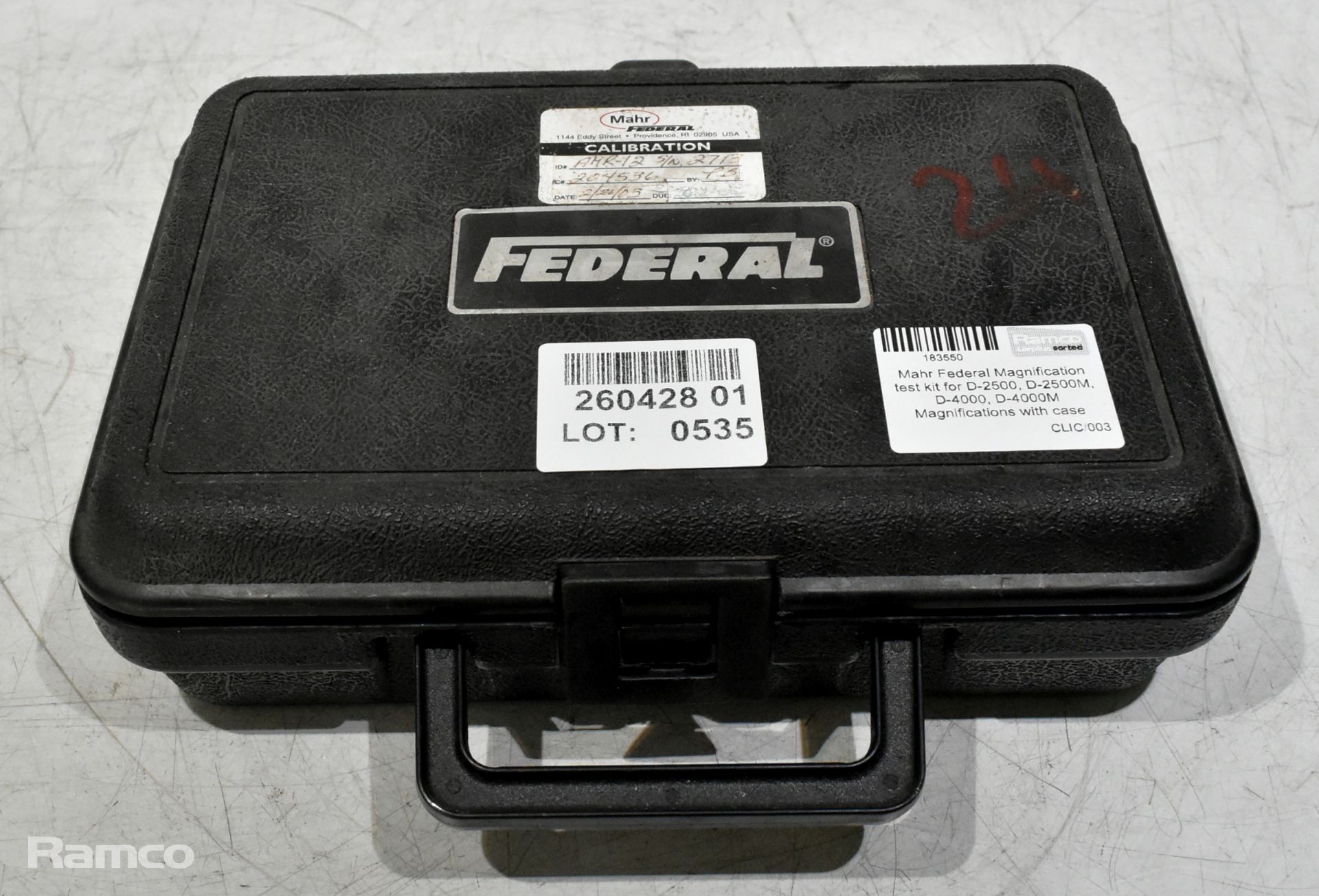 Mahr Federal Magnification test kit for D-2500, D-2500M, D-4000, D-4000M Magnifications with case - Image 7 of 7
