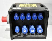 Portable 400V power distribution box - 6x 16A sockets and 3x 32A sockets - W 500 x D 350 x H 350mm