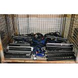 Mixed studio cables - XLR, Jack leads, patch bays MIDI inputs and jack inputs rack units