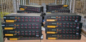 18x Sinetica rack mounted power distribution units with 220-250V 3 pin plug - ONE WITH CUT CABLE