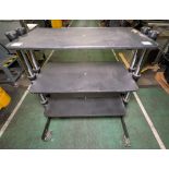 Unicol 3 tier AV trolley - W 1050 x D 865 x H 1270mm - SOME DAMAGE ON TOP SHELF