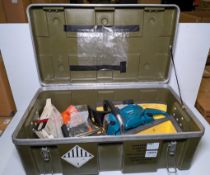 Makita DCS5000 professional 50cc petrol chainsaw with accessories in carry case