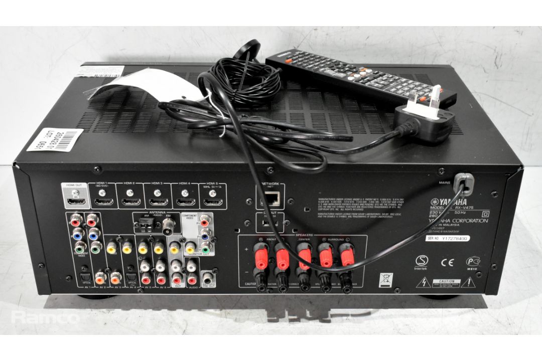 Yamaha RX-V475 5.1 network AV receiver/amplifier with remote and reference microphone - Image 4 of 6