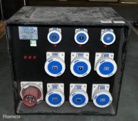 Portable power distribution box - 3x 16A sockets and 6x 63A sockets - W 590 x D 440 x H 570mm