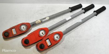 3x MHH Torqueleader 80-400Nm dial measuring torque wrenches