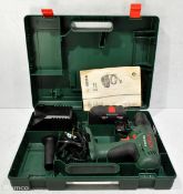 Bosch PSB 24 VE-2 24V cordless hammer drill with 1x 24V battery, charger and case