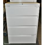 4 drawer filing cabinet - W 900 x D 460 x H 1310mm - NO KEYS