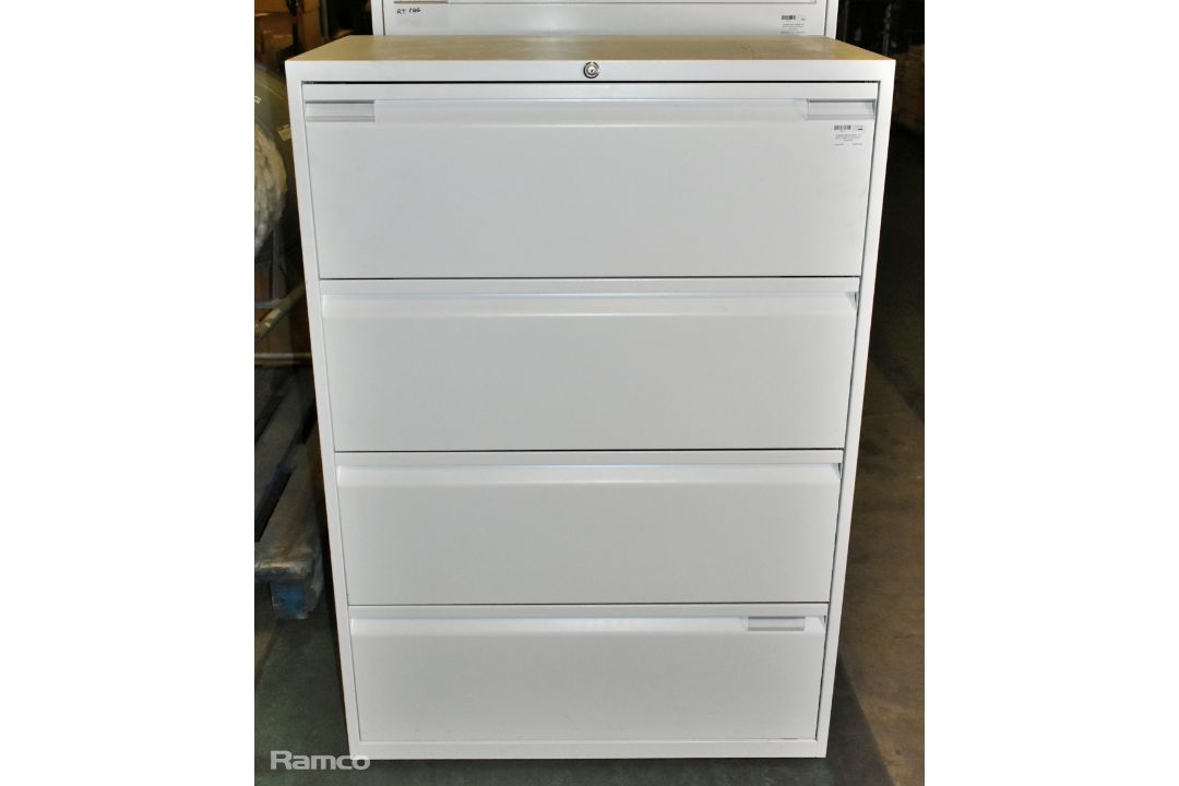 4 drawer filing cabinet - W 900 x D 460 x H 1310mm - NO KEYS - Image 1 of 7