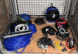 Mixed audio cables - XLR, Jack leads, BNC, network cables and imput rack - SOME CABLES HAVE BEEN CUT