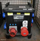 Portable 415V power distribution box - 6x 16A sockets, 7x 32A sockets and 1x 63A socket