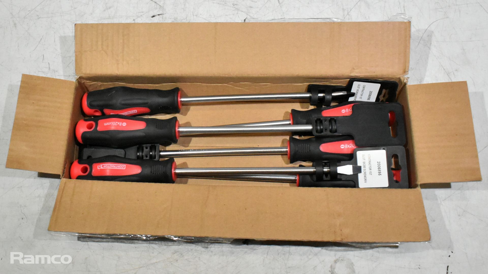 8x boxes of Contractor 1st slot 8x200mm screwdriver - 6 units per box