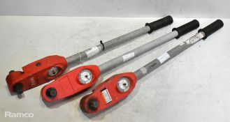 3x MHH Torqueleader 80-400Nm dial measuring torque wrenches