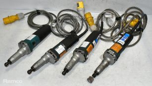4x Makita GD0810C 110V die grinders