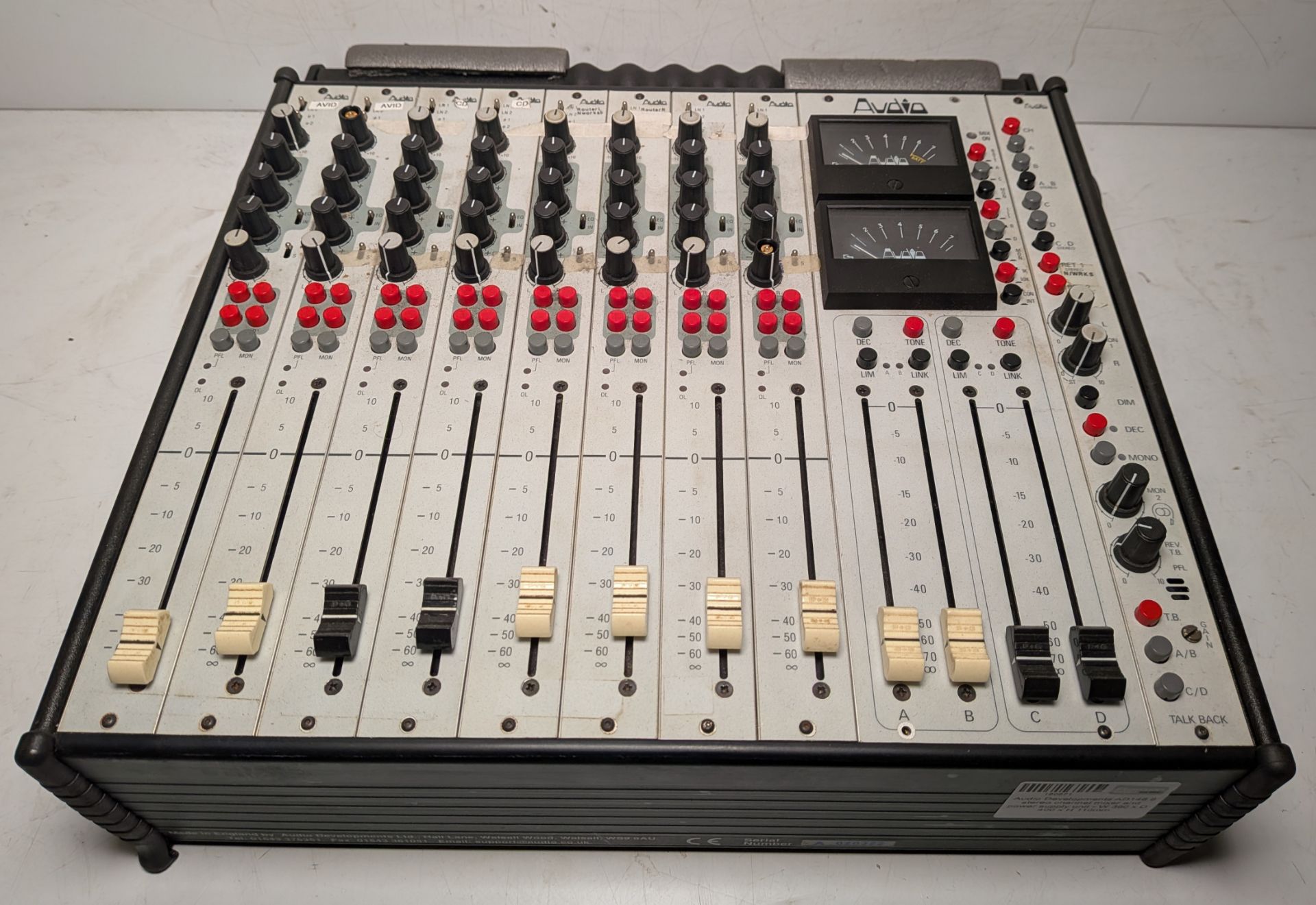 Audio Developments AD146 8 stereo channel mixer and power supply unit - W 390 x D 400 x H 110mm - Image 2 of 11