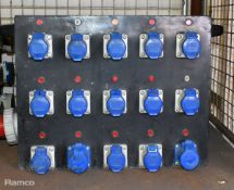 Portable 415V power distribution box - 15x 16A sockets - W 700 x D 420 x H 430mm