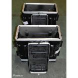 2x 4U lightweight flight cases - 1x Pulse and 1x unbranded - W 550 x D 570 x H 230mm