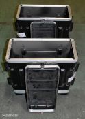 2x 4U lightweight flight cases - 1x Pulse and 1x unbranded - W 550 x D 570 x H 230mm