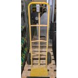 Yellow metal cylinder sack trolley - W 540 x D 460 x H 1300mm