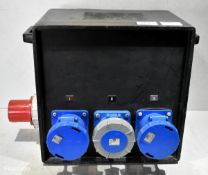 Portable power distribution box - 3x 63A sockets - W 550 x D 360 x H 410mm