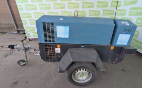 Doosan 7/41G 140cfm compressor - approx. dimensions: W 1390 x D 3020 x H 1320mm