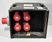 Portable 400V power distribution box - 4x 32A sockets - W 520 x D 350 x H 350mm