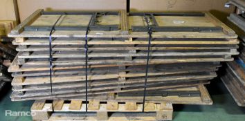12x wooden topped tables with metal folding legs - mixed conditions
