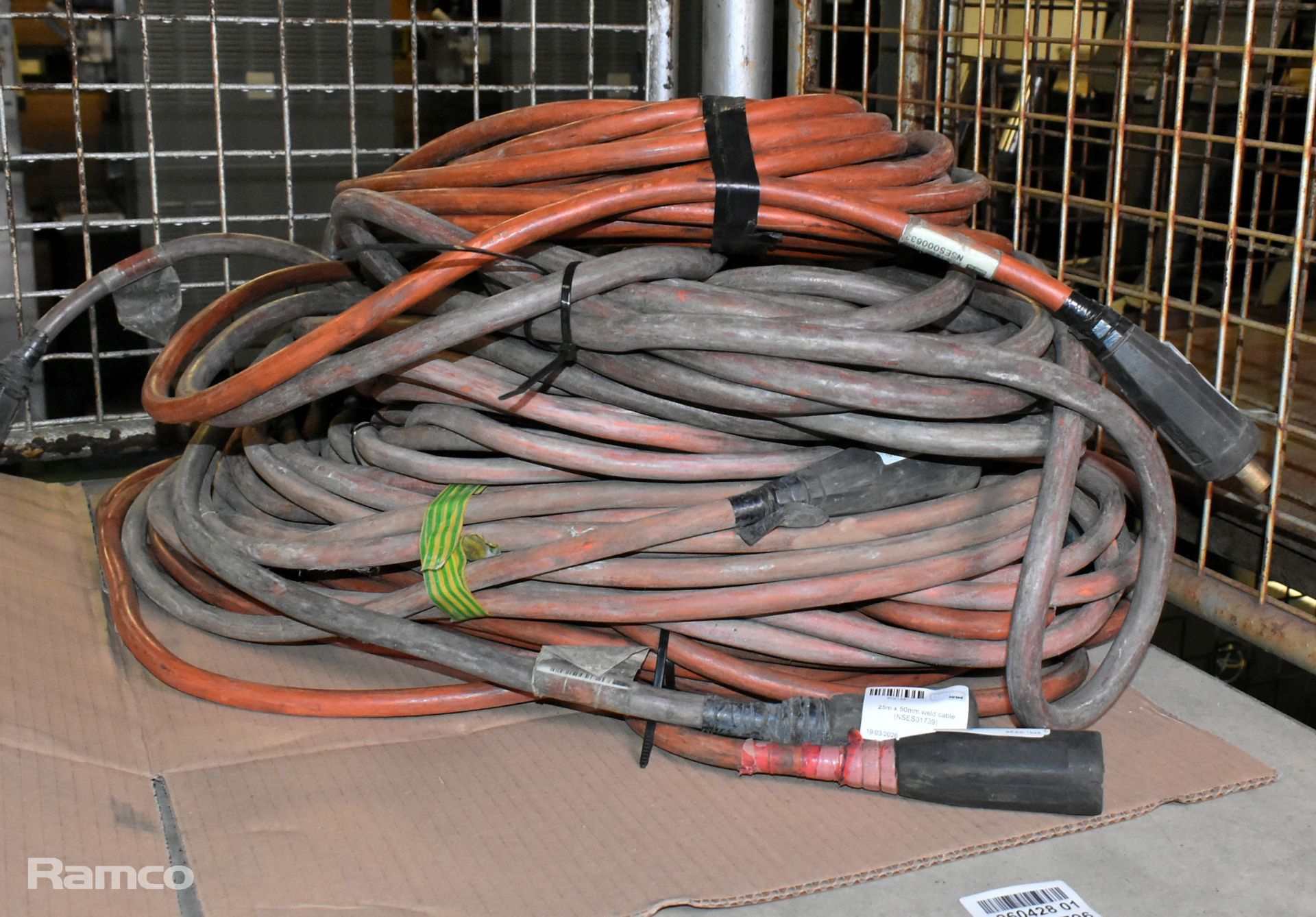 5x 25m x 50mm weld cables