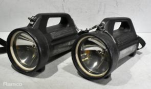 2x Dragon T12 12 volt 100W portable searchlights - W 170 x D 270 x H 190mm