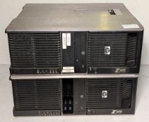 2x HP Z600 workstation PCs with Nvidia NVS 300 - NO HDD - see description