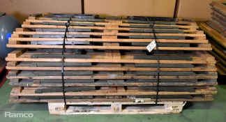 33x wooden benches with metal folding legs - mixed conditions