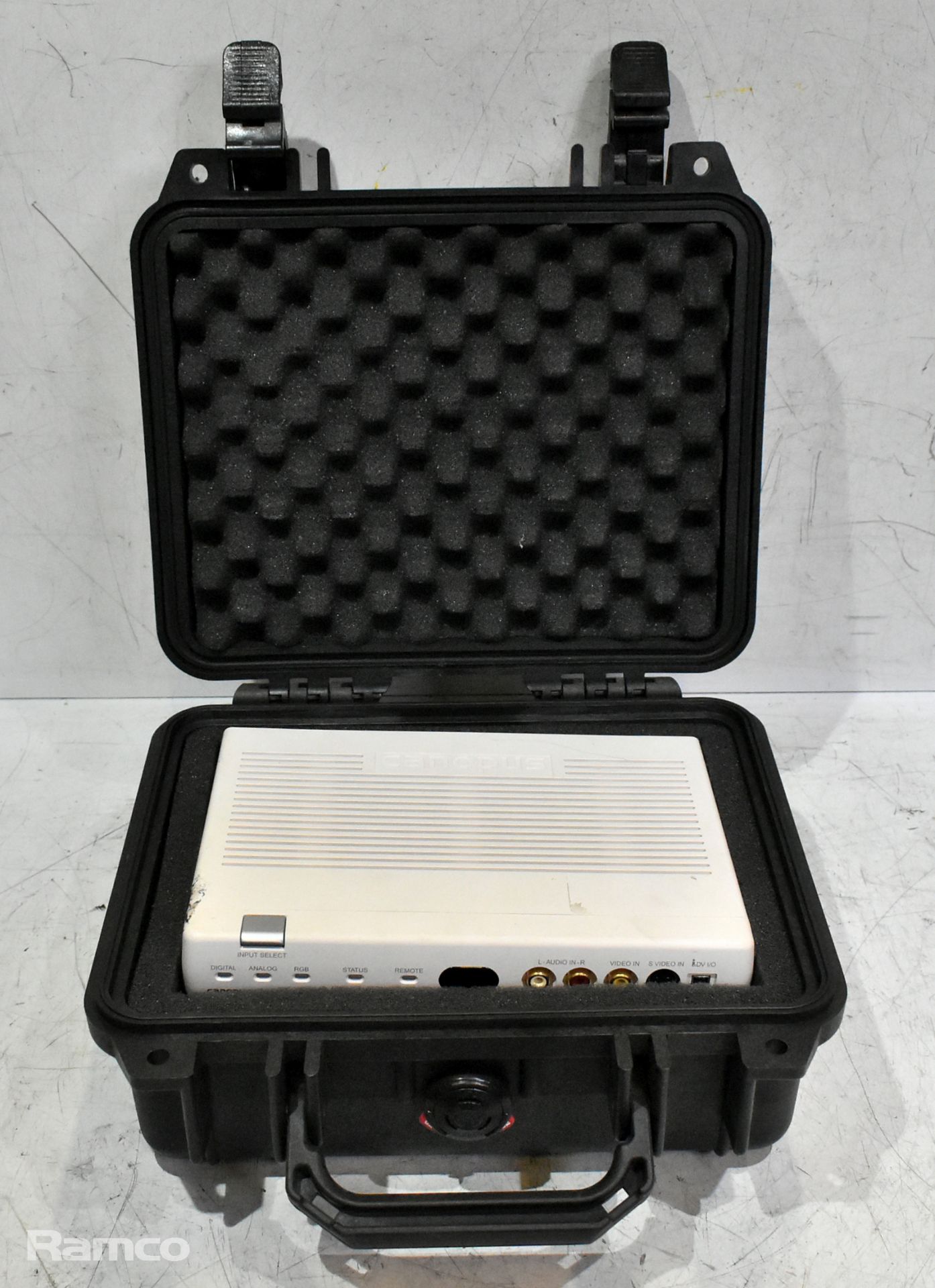 Canopus Twinpact 100 digital video converter and power cable with Peli 1200 case