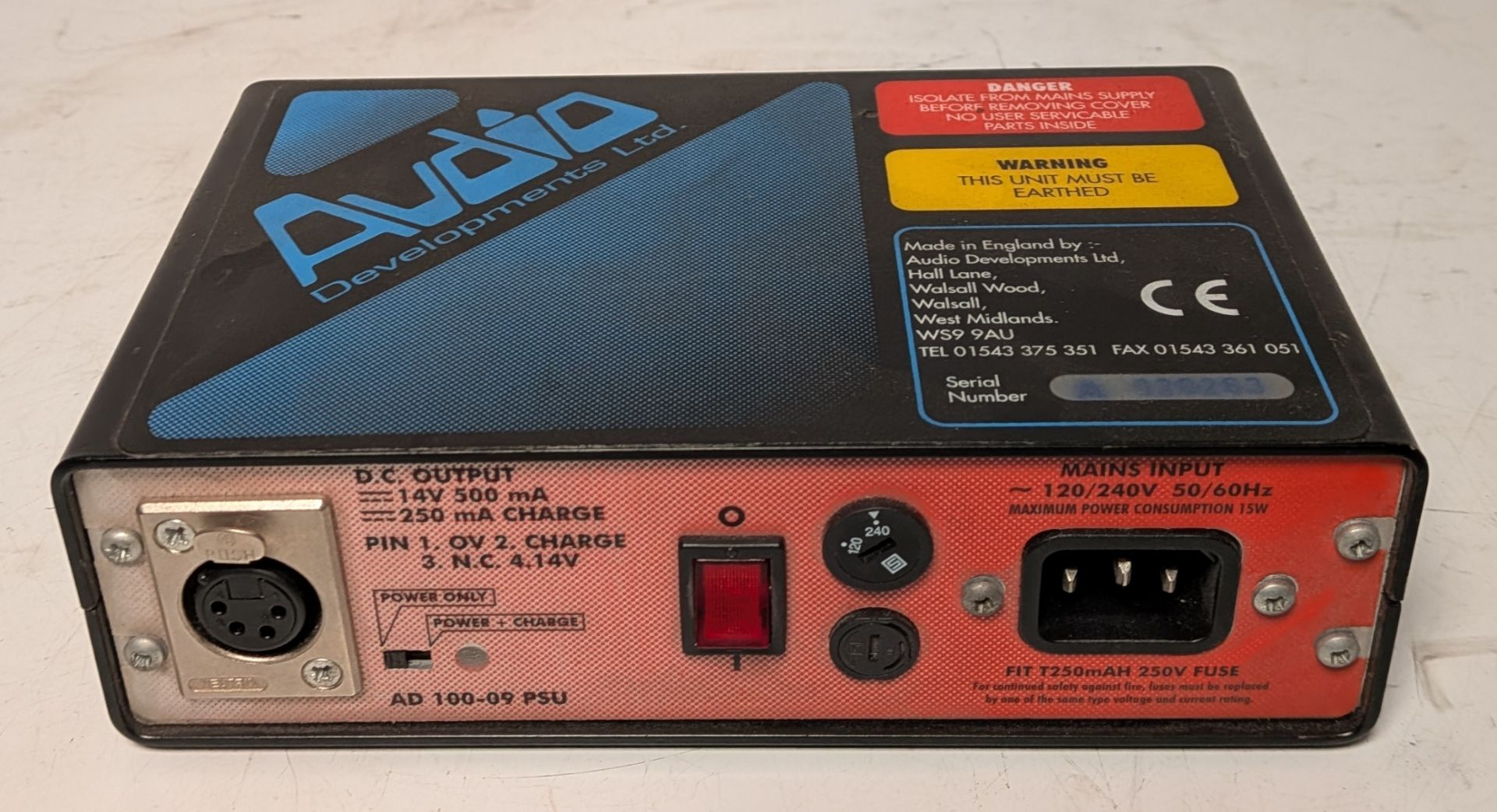 Audio Developments AD146 8 stereo channel mixer and power supply unit - W 390 x D 400 x H 110mm - Image 9 of 11