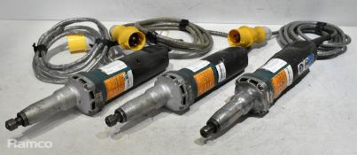 3x Makita GD0811C 110V die grinders