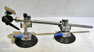 Hague camera car rig with Manfrotto double suction mounts - W 610 x D 155 x H 235mm