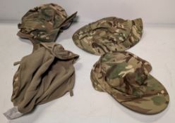 130x British Army MTP mixed hats - cold weather, tropical and combat - mixed sizes