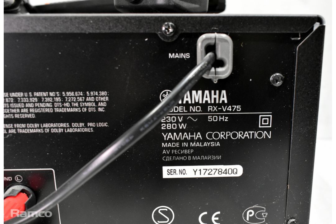 Yamaha RX-V475 5.1 network AV receiver/amplifier with remote and reference microphone - Image 5 of 6