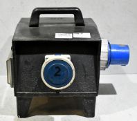 Portable power distribution box - 2x 32A sockets - W 410 x D 360 x H 340mm