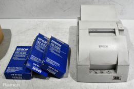 Epson TM-U220A receipt printer with 3 ribbon cartridges